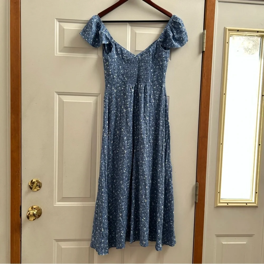 Super Cute and Flattering! Reformation Baxley Dress in Blue Eve Womens Size 2 - Picture 14 of 14